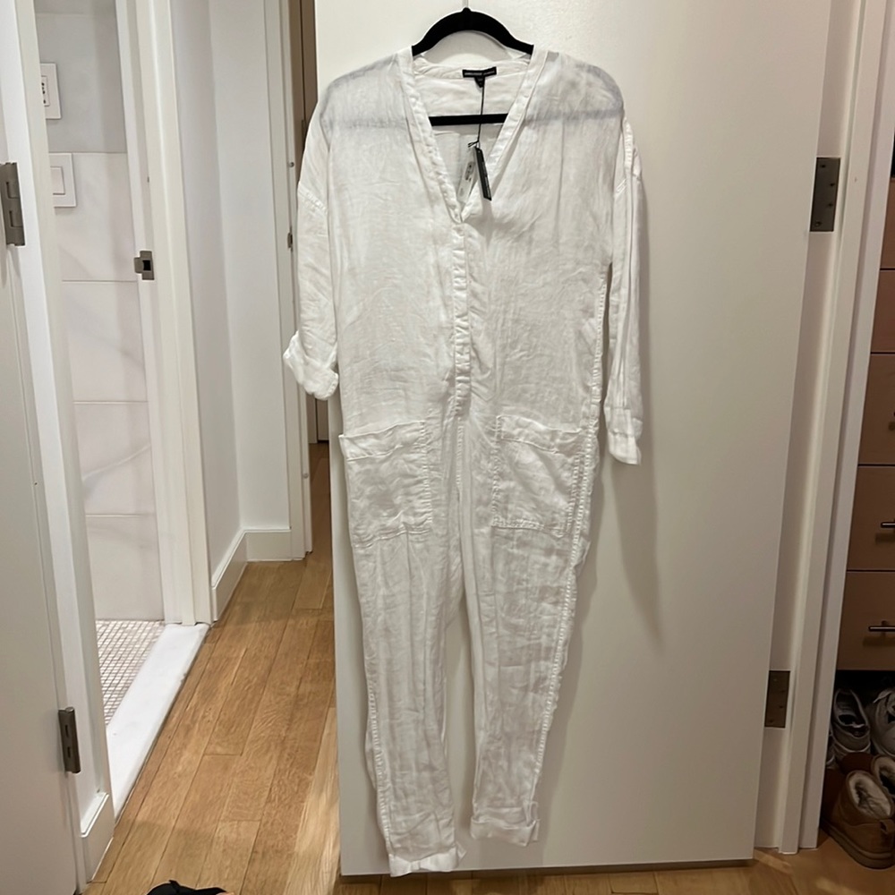 James Perse white linen jumpsuit - New with tags!